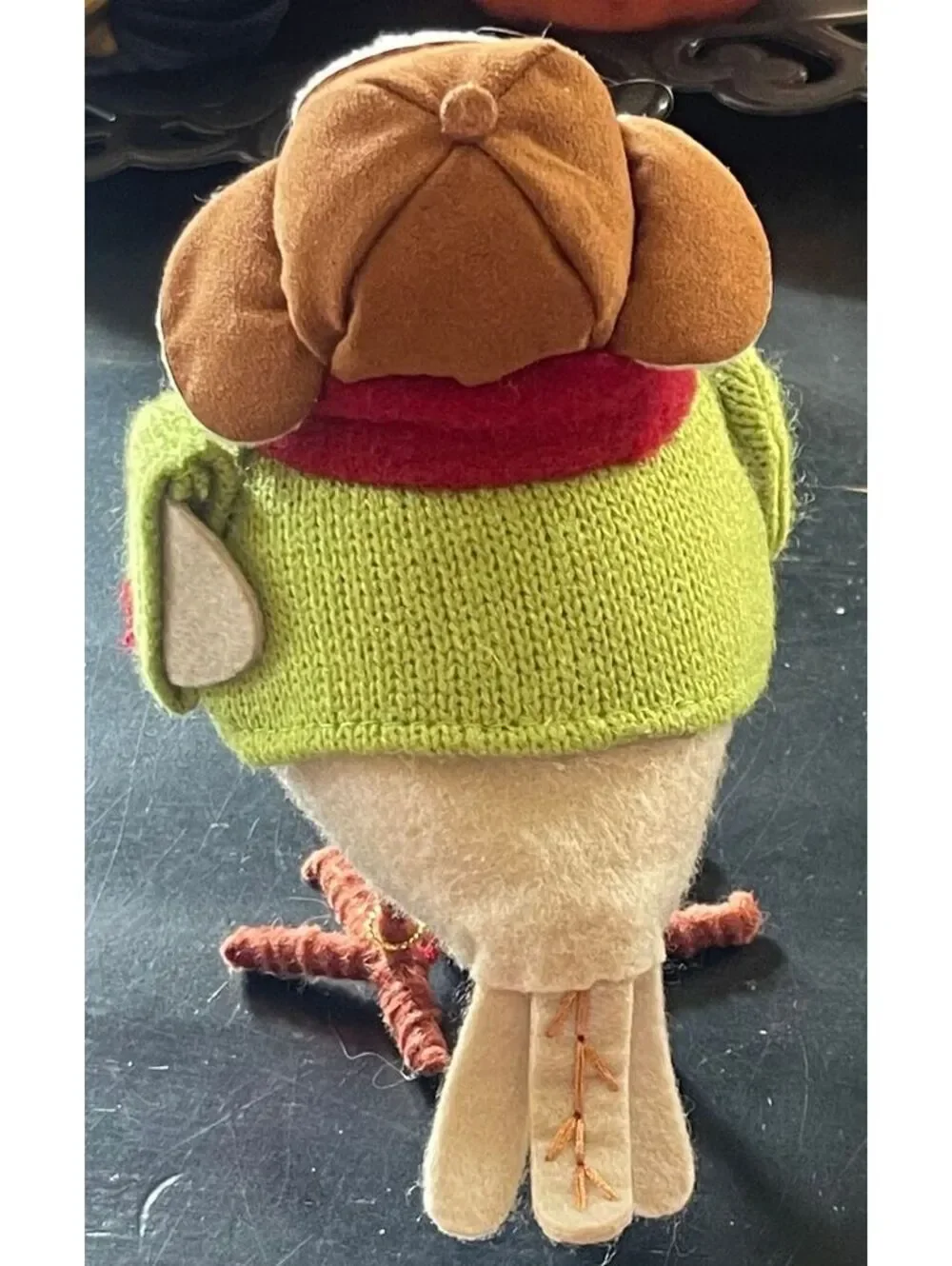 Acorn 2024 Holiday Collectible Bird Figurine with Knit Sweater and Hat